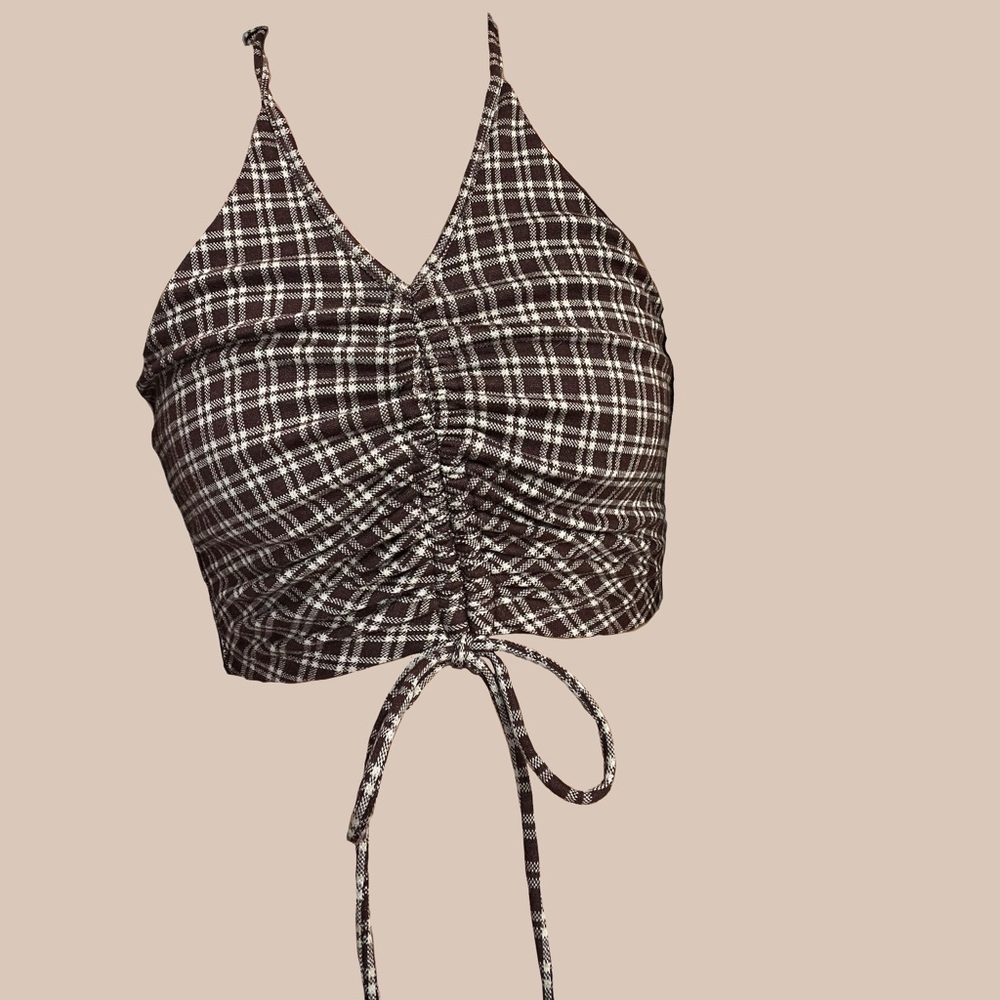 Princess Polly plaid halter top